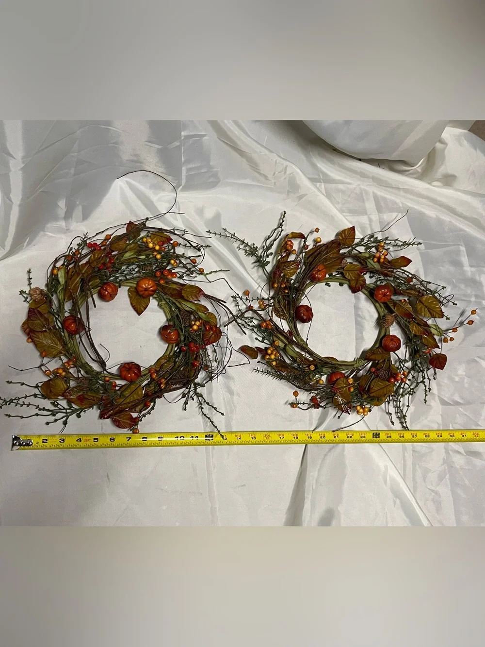 Autumn Pumpkin Berry Wreaths - Home Holiday Set of 2